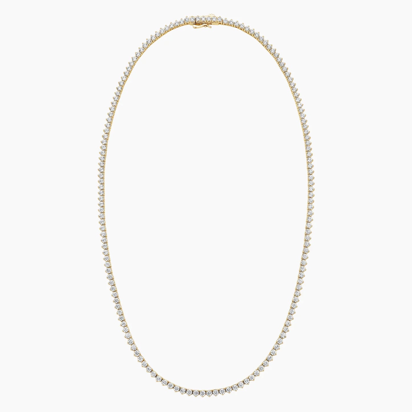 Perfect Three-Prong Lab Diamond Tennis Necklace in 18K Gold