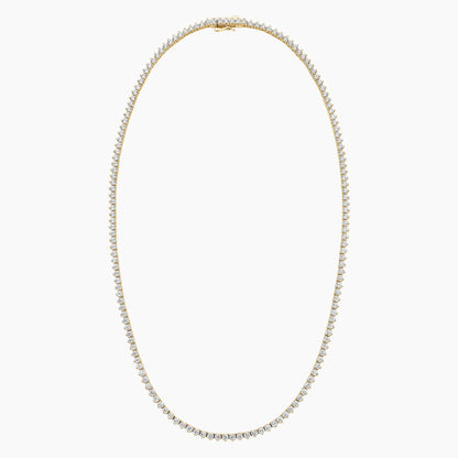 Perfect Three-Prong Lab Diamond Tennis Necklace in 18K Gold