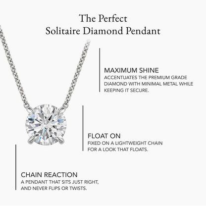 Perfect Solitaire Diamond Pendant  in 18K Gold