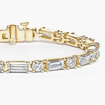 Alia Baguette and Round Lab Diamond Tennis Bracelet (7 ct. tw.) in 18K Yellow Gold