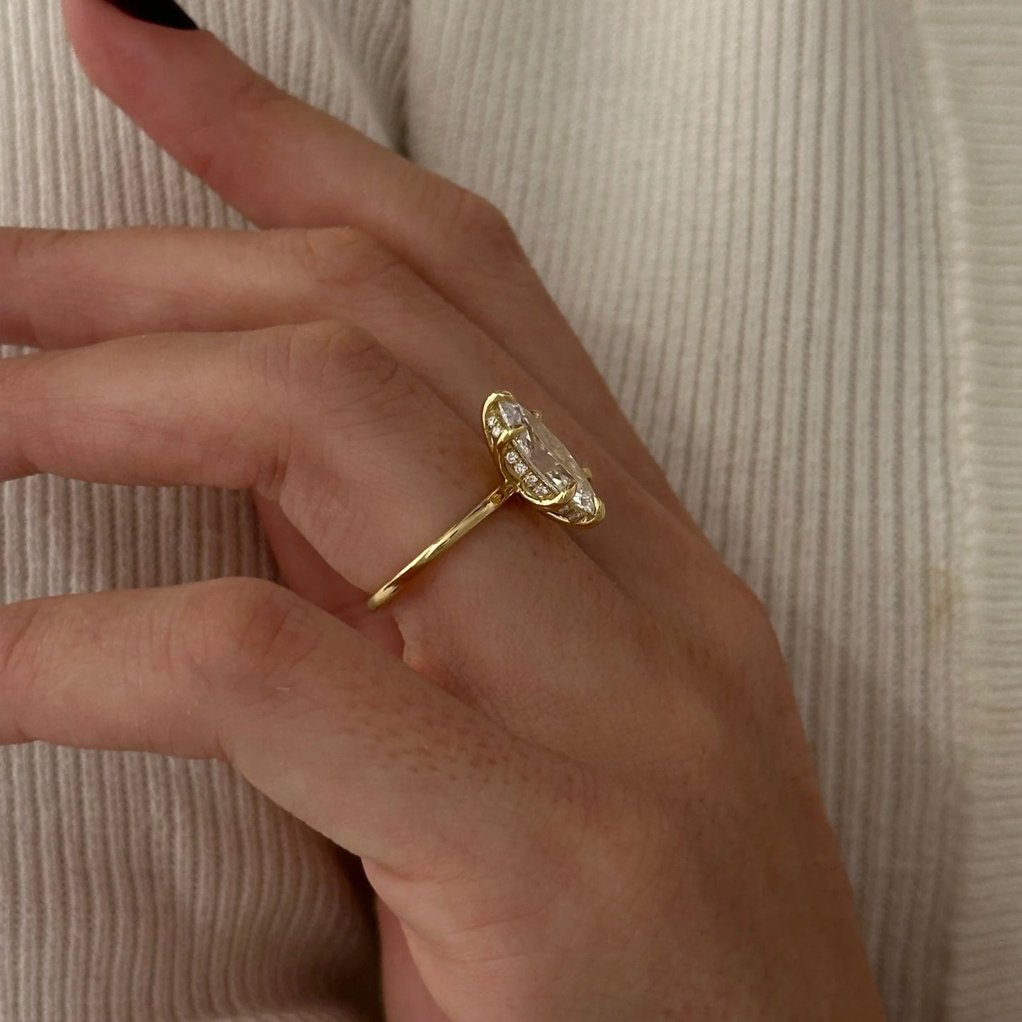 Isabella Marquise Hidden Halo Engagement Ring