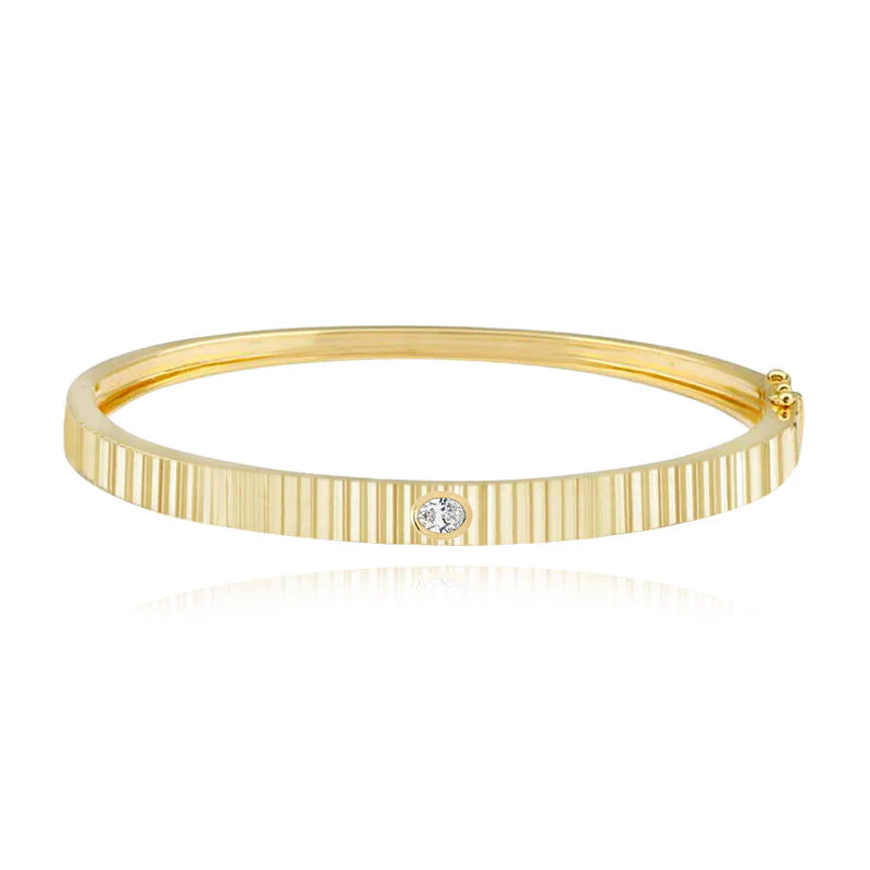 THICK FLUTED DIAMOND BANGLE