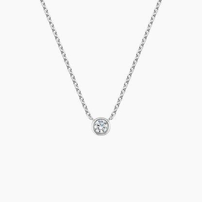 Round Lab Diamond Bezel Solitaire Pendant