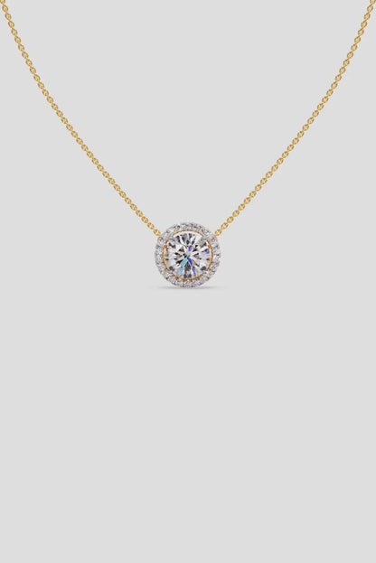 1 ct Halo Solitaire Necklace