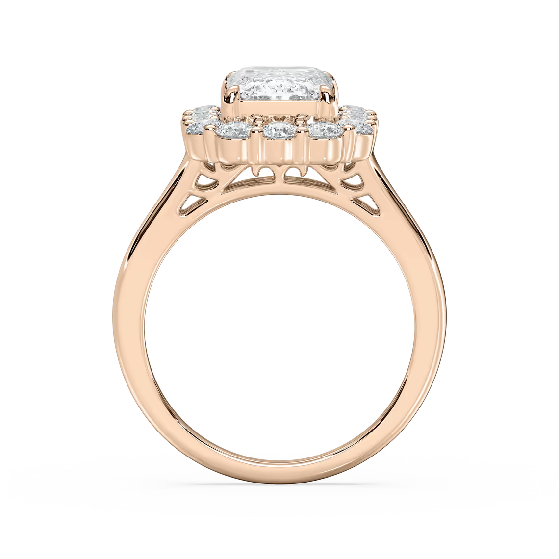 Thea Halo Emerald Engagement Ring