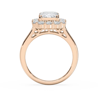 Thea Halo Emerald Engagement Ring