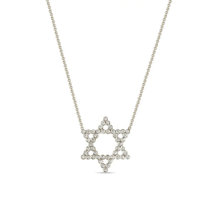 14K DIAMOND BEZEL STAR OF DAVID NECKLACE