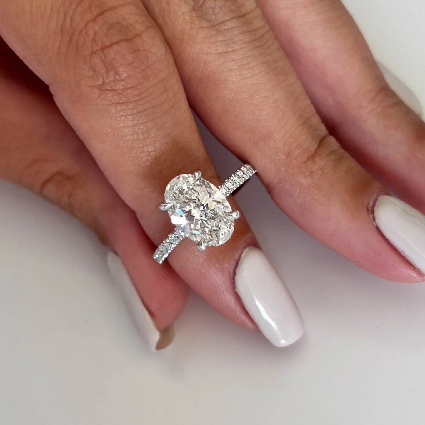Ada Oval Hidden Halo Engagement Ring
