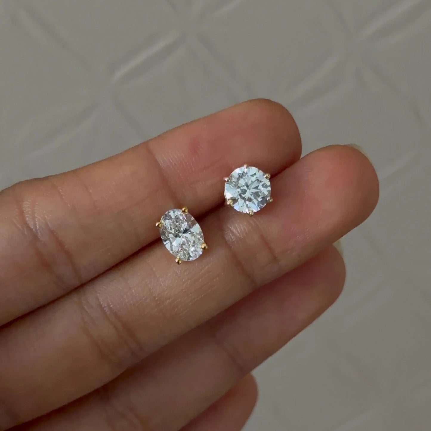 Oval Prong Solitaire Studs
