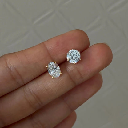 Oval Prong Solitaire Studs