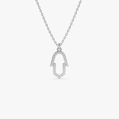 14K Diamond Moon Outline Necklace