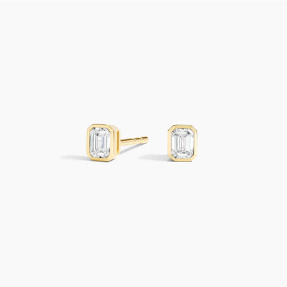 Sophie Lab Diamond Bezel Stud Earrings 14K Yellow Gold