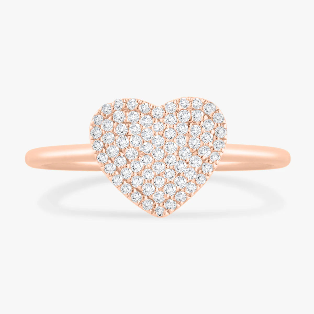 "Love You More" Pave Diamond Heart Ring