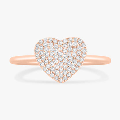 "Love You More" Pave Diamond Heart Ring