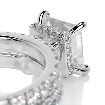 1 CT PRINCESS HIDDEN HALO  F/VS DIAMOND BRIDAL RING SET