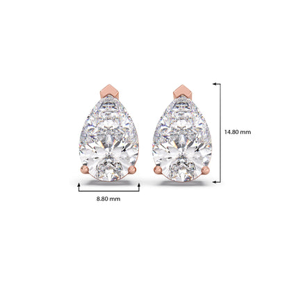 Pear Solitaire Diamond Earrings
