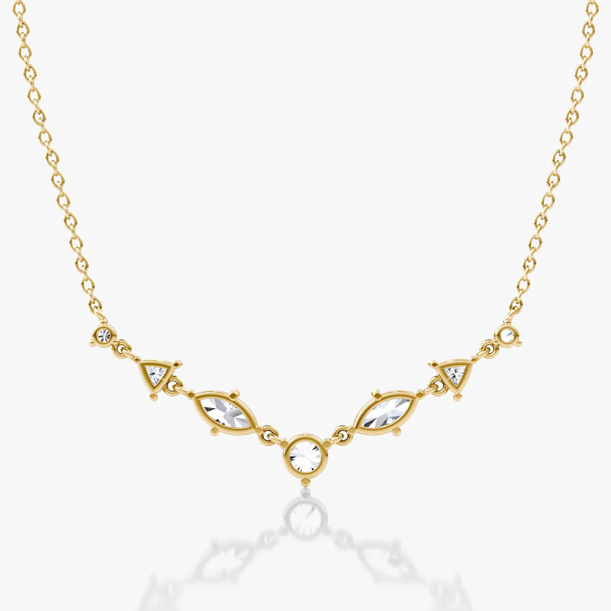 Mixed Shape Linked Tennis Necklace
