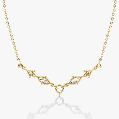 Mixed Shape Linked Tennis Necklace