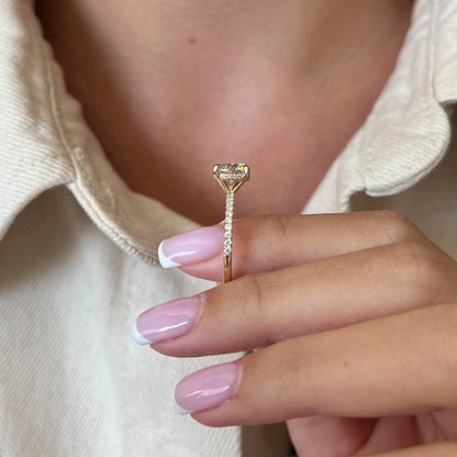 Alma Round Hidden Halo Engagement Ring