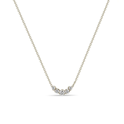 14K 5 GRADUATED PRONG DIAMOND NECKLACE