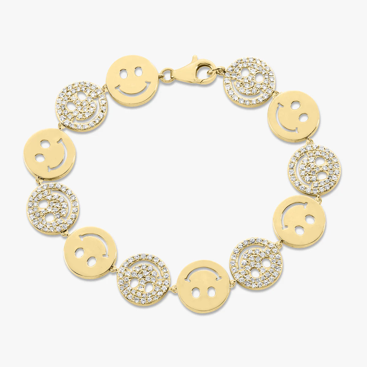 Soha Smiley Pave & Gold Bracelet 2.50 ctw