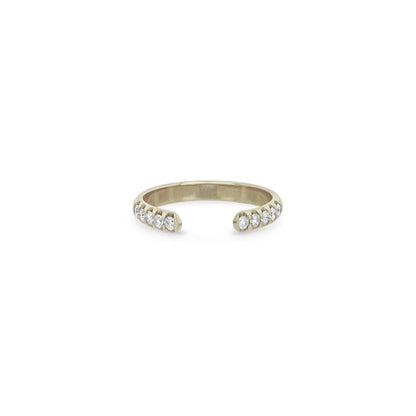 14K OPEN HALF ROUND RING WITH 10 PAVÉ DIAMONDS