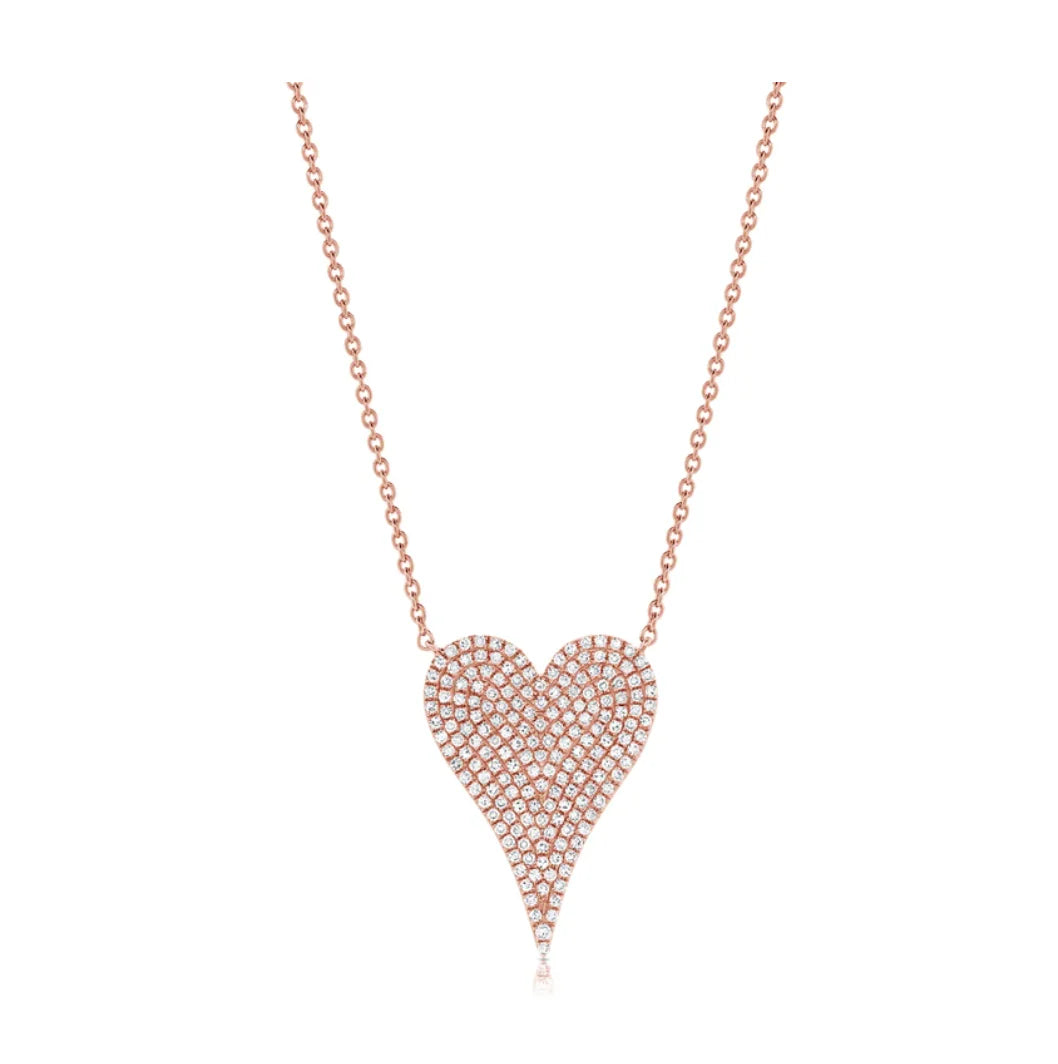 Love Pave Diamond Heart Necklace