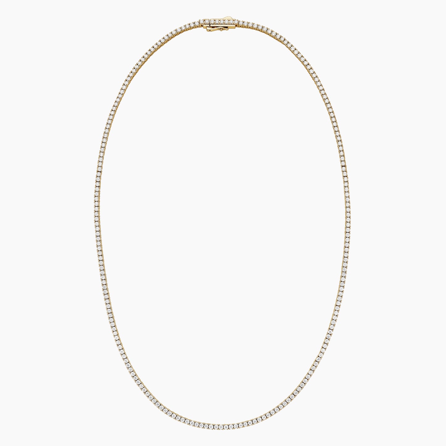 Perfect Four-Prong Lab Diamond Tennis Necklace in 18K Gold
