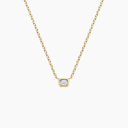 Lab Diamond Bezel Solitaire Pendant in 14K Yellow Gold