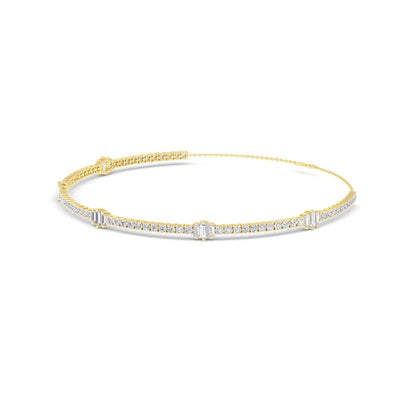 10.76 Carat Round & Baguette Lab Grown Diamond Tennis Choker Necklace