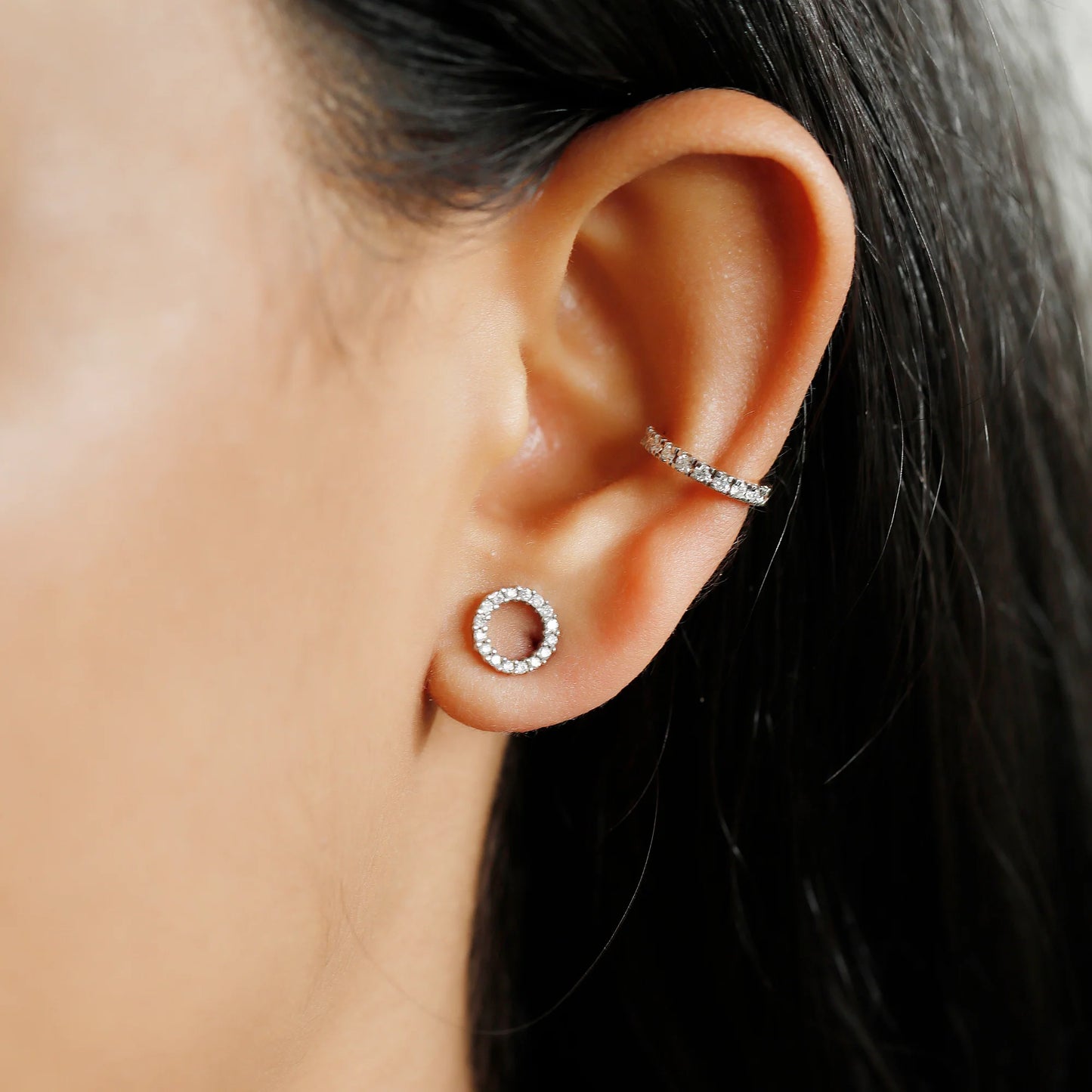 Diamond Prong Ear Cuff