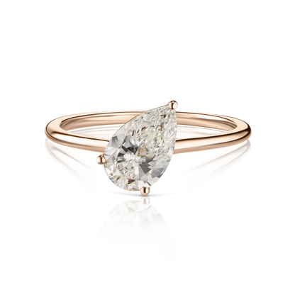 Floating Pear Cut Diamond Ring