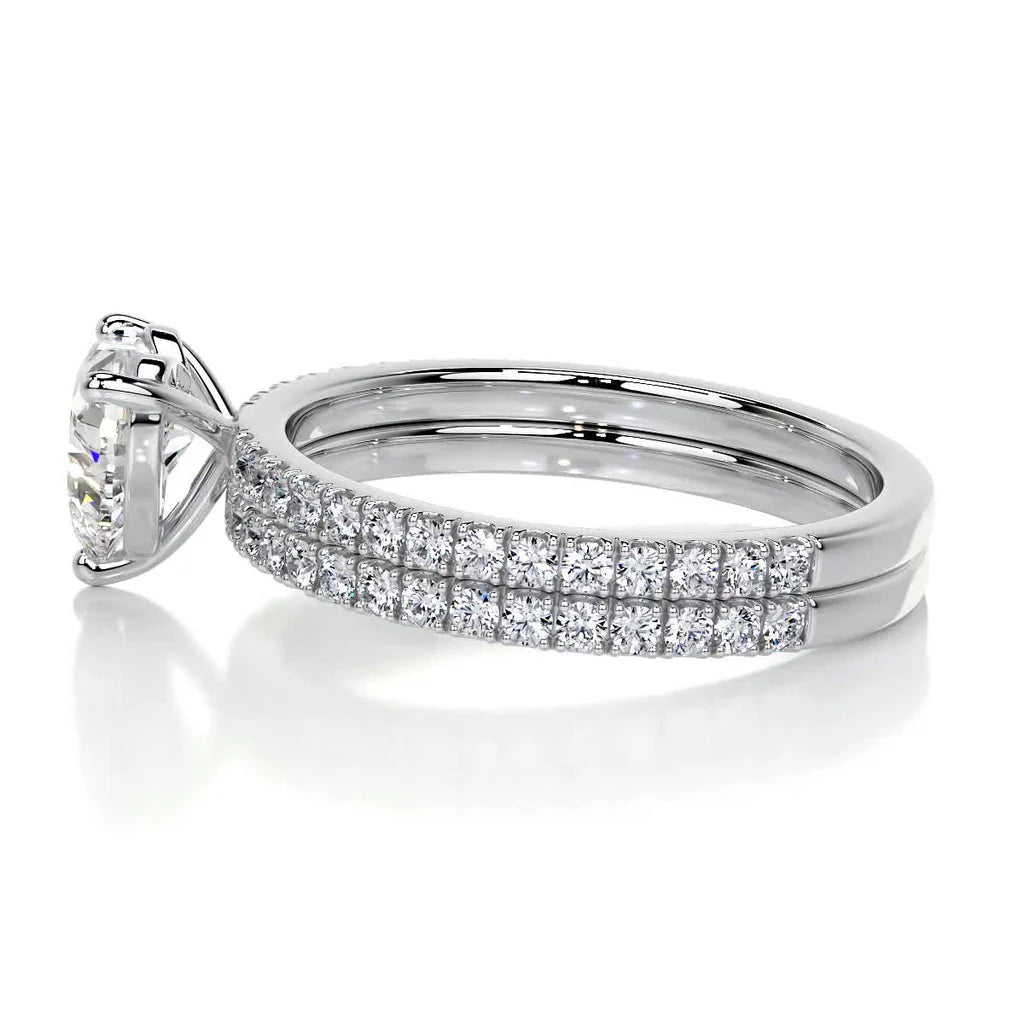 1.0 CT HEART SOLITAIRE F/VS DIAMOND BRIDAL RING SET