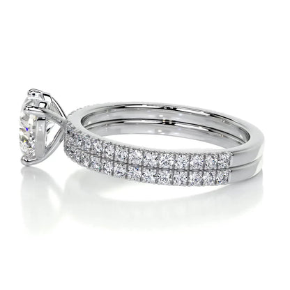 1.0 CT HEART SOLITAIRE F/VS DIAMOND BRIDAL RING SET