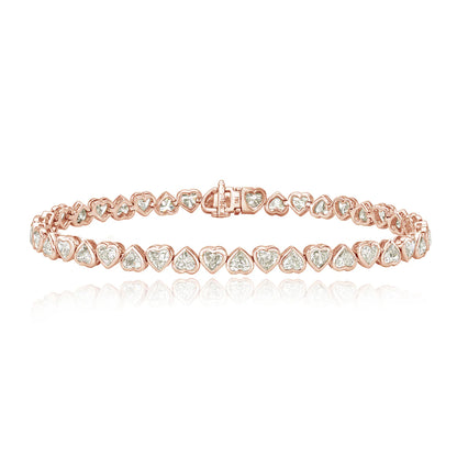 UP AND DOWN HEART DIAMOND BEZEL TENNIS BRACELET