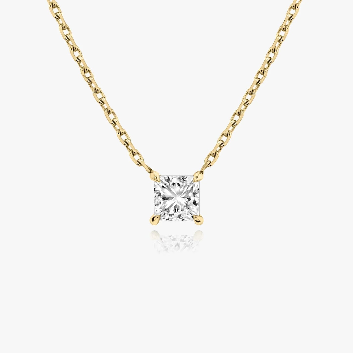 1.0 CT PRINCESS SOLITAIRE CVD F/VS DIAMOND NECKLACE