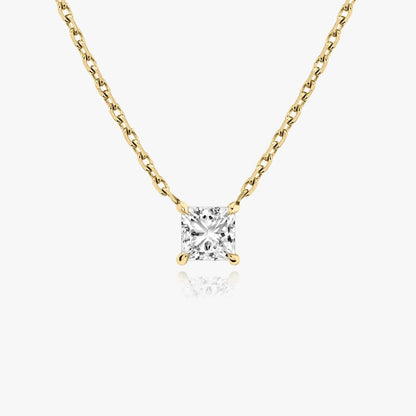 1.0 CT PRINCESS SOLITAIRE CVD F/VS DIAMOND NECKLACE