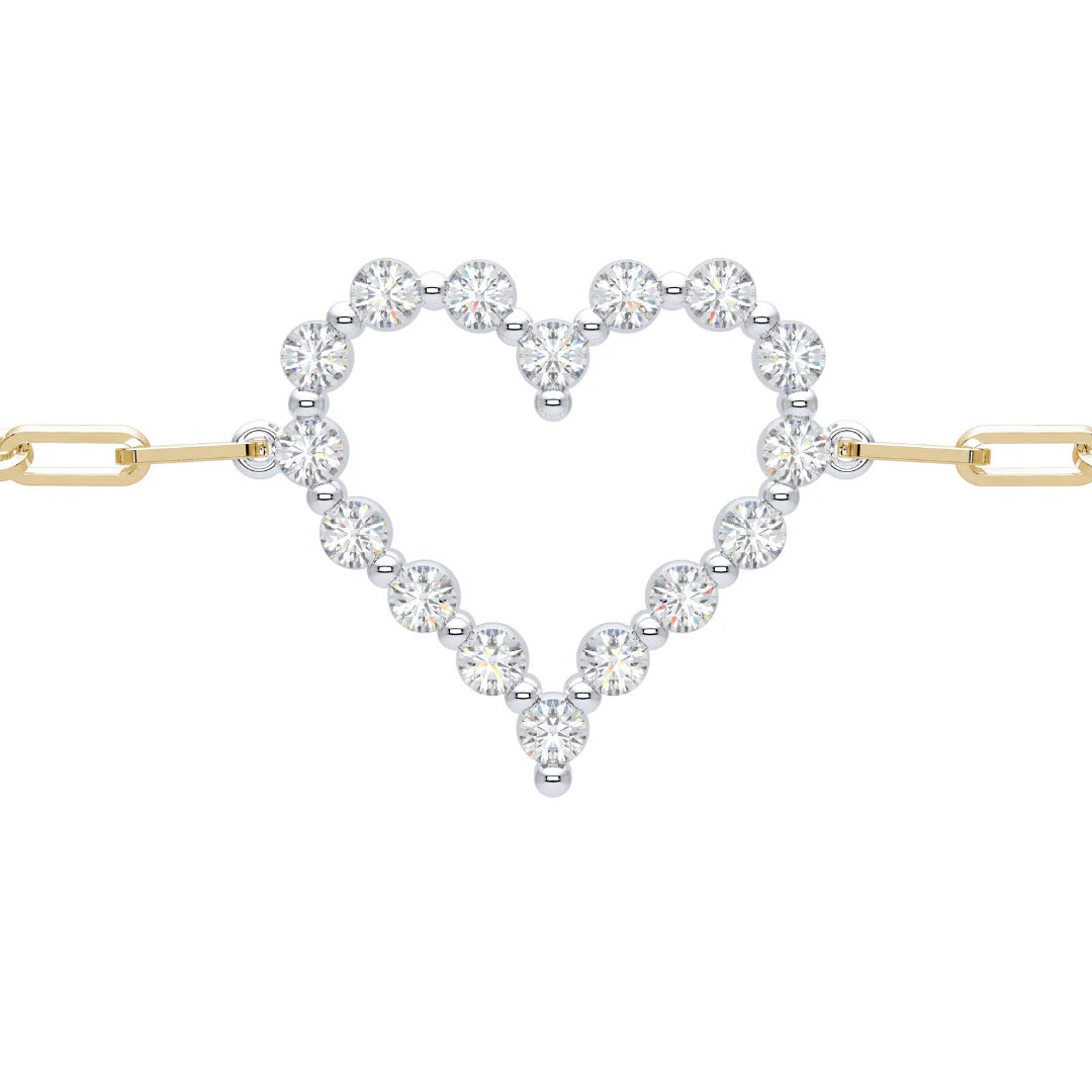 Floating Diamond Heart Bracelet 0.56 ctw