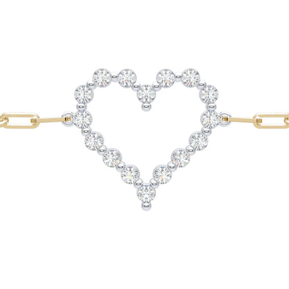 Floating Diamond Heart Bracelet 0.56 ctw