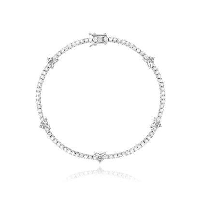 FIVE DIAMOND HEART TENNIS BRACELET