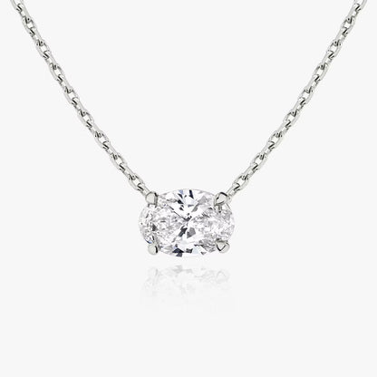 0.25 Carat Oval Solitaire Necklace
