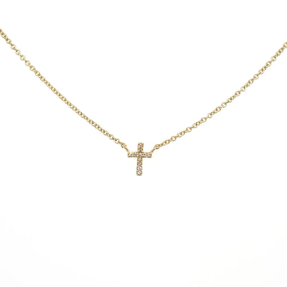 Petite Diamond Cross Necklace