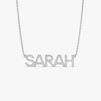 14K Dainty Layering Diamond Name Necklace