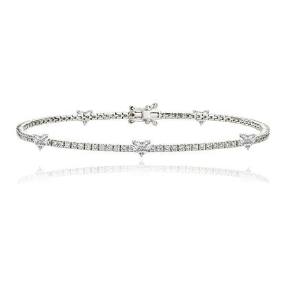 FIVE DIAMOND HEART TENNIS BRACELET