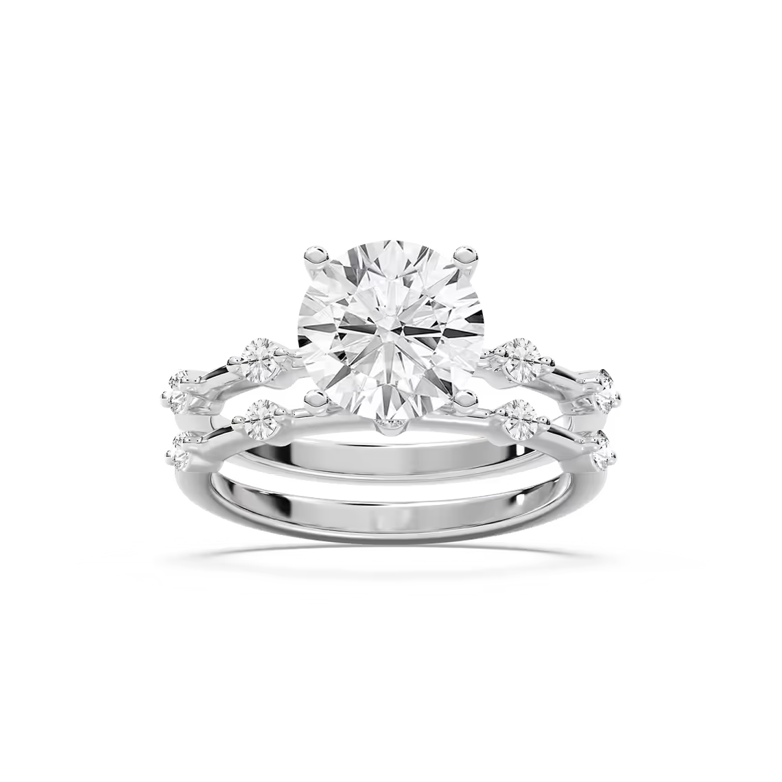 Mila Round Brilliant Wedding Set