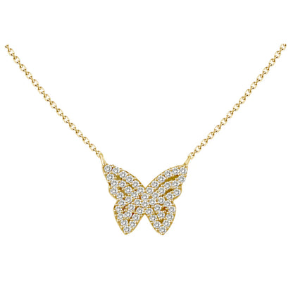 Dainty Diamond Butterfly Necklace