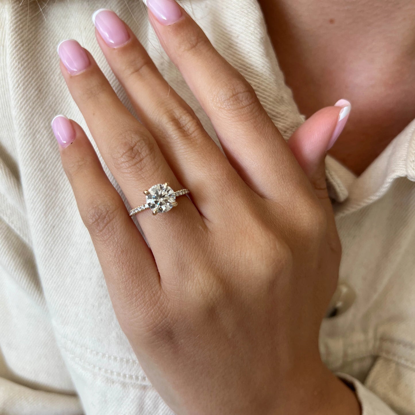 Alma Round Hidden Halo Engagement Ring