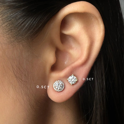 EVE Round Prong Solitaire Studs 18KT Gold