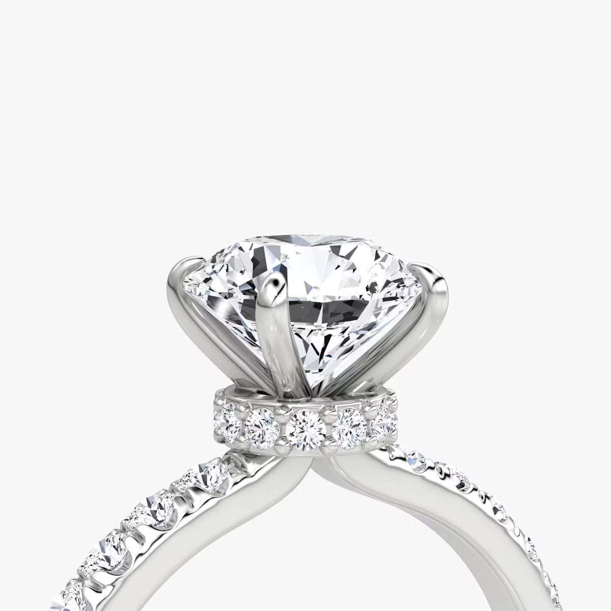 The Hidden Halo 2 Carat Round Brilliant White Gold Engagement Ring