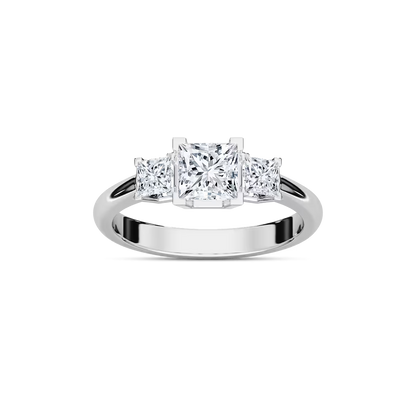 Classic Princess Three Stone Ring